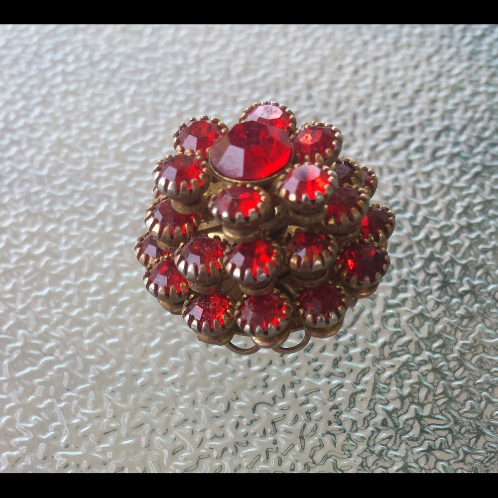 Bundle 3 VTG 50s Jewel Tone & Rhinestone Buttons - Picture 2 of 13